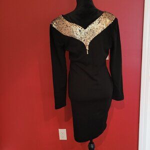 Vintage 1970s black cocktail dress